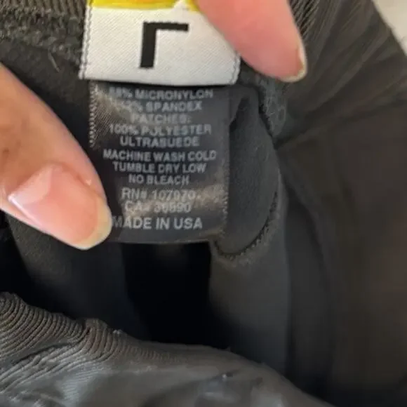 Kerrits Equestrian Riding Pants ribbed Breeches Leggings ultra suede patches